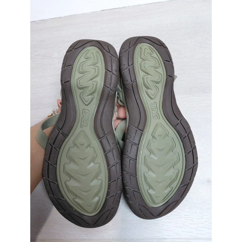 Teva Ascona Cross Strap Flat Sandal Sage Green Women's Size 8